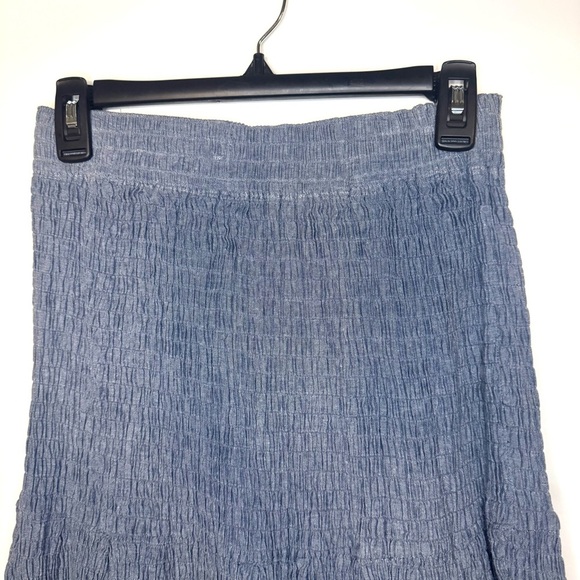 Abercrombie & Fitch Blue Cotton Maxi Skirt Red Embroidery Size Med Y2K Boho - Picture 2 of 6